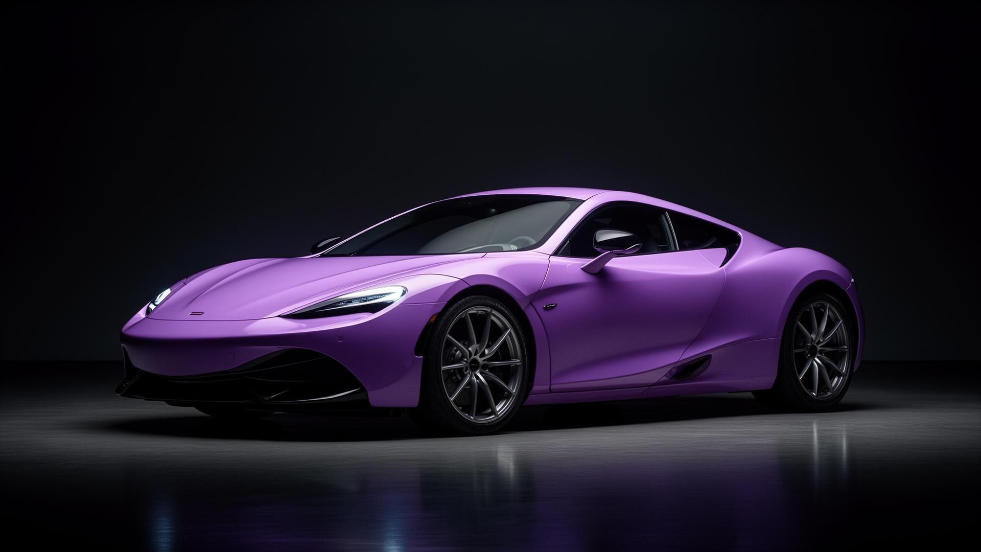 Luxury car wrapped in premium vinyl film